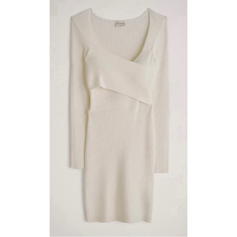 NWT Abercrombie & Fitch Long-Sleeve Wrap-Front Mini Sweater Dress